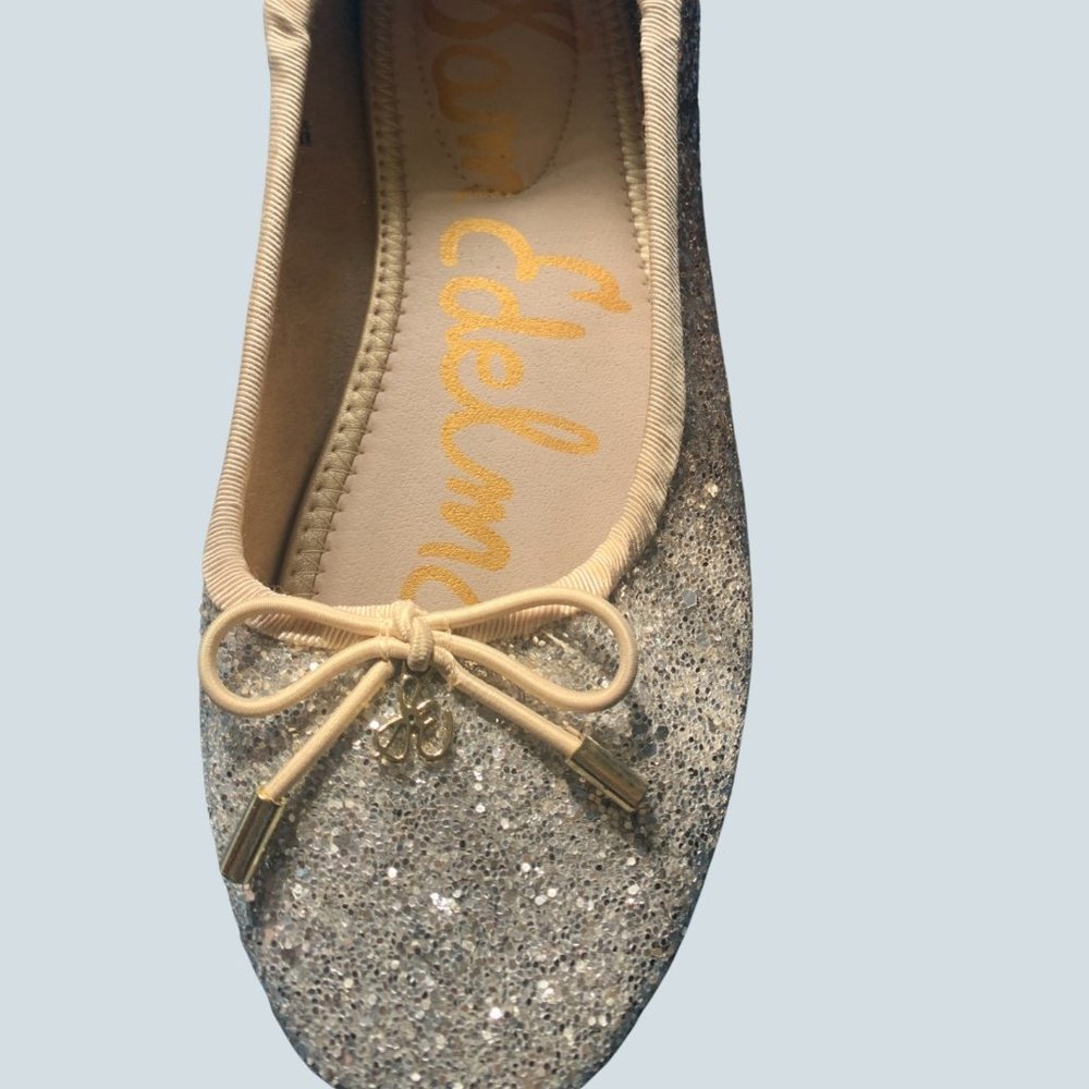 Sam Edelman Felicia Kids Gold Glitter Ballet Flat Size 4